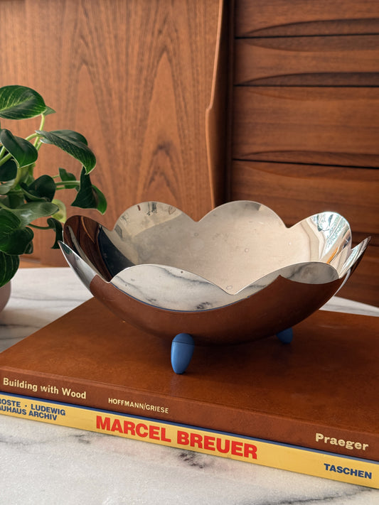 Vintage Scalloped Decorative Bowl by Tramontina,Brazil
