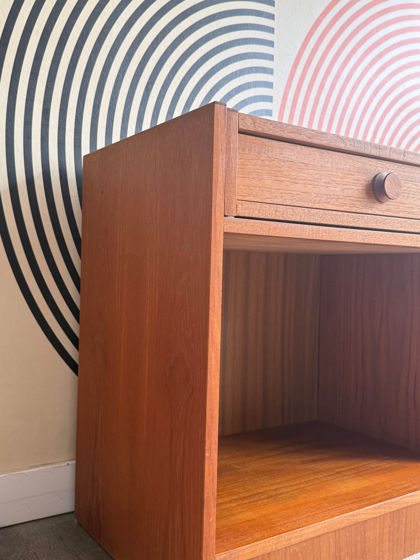 Teak Pullout Media Cabinet
