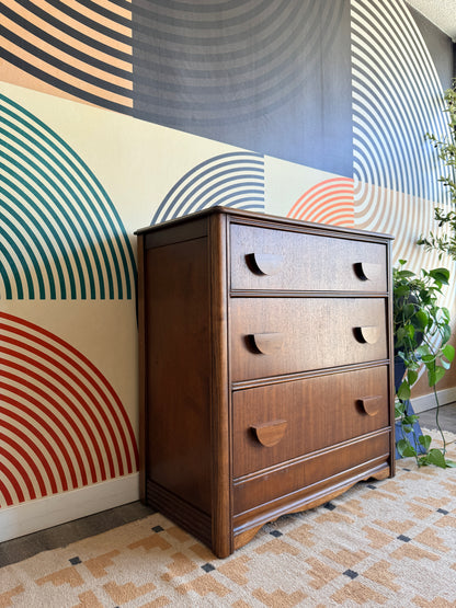 Vintage Walnut 3 Drawer Dresser