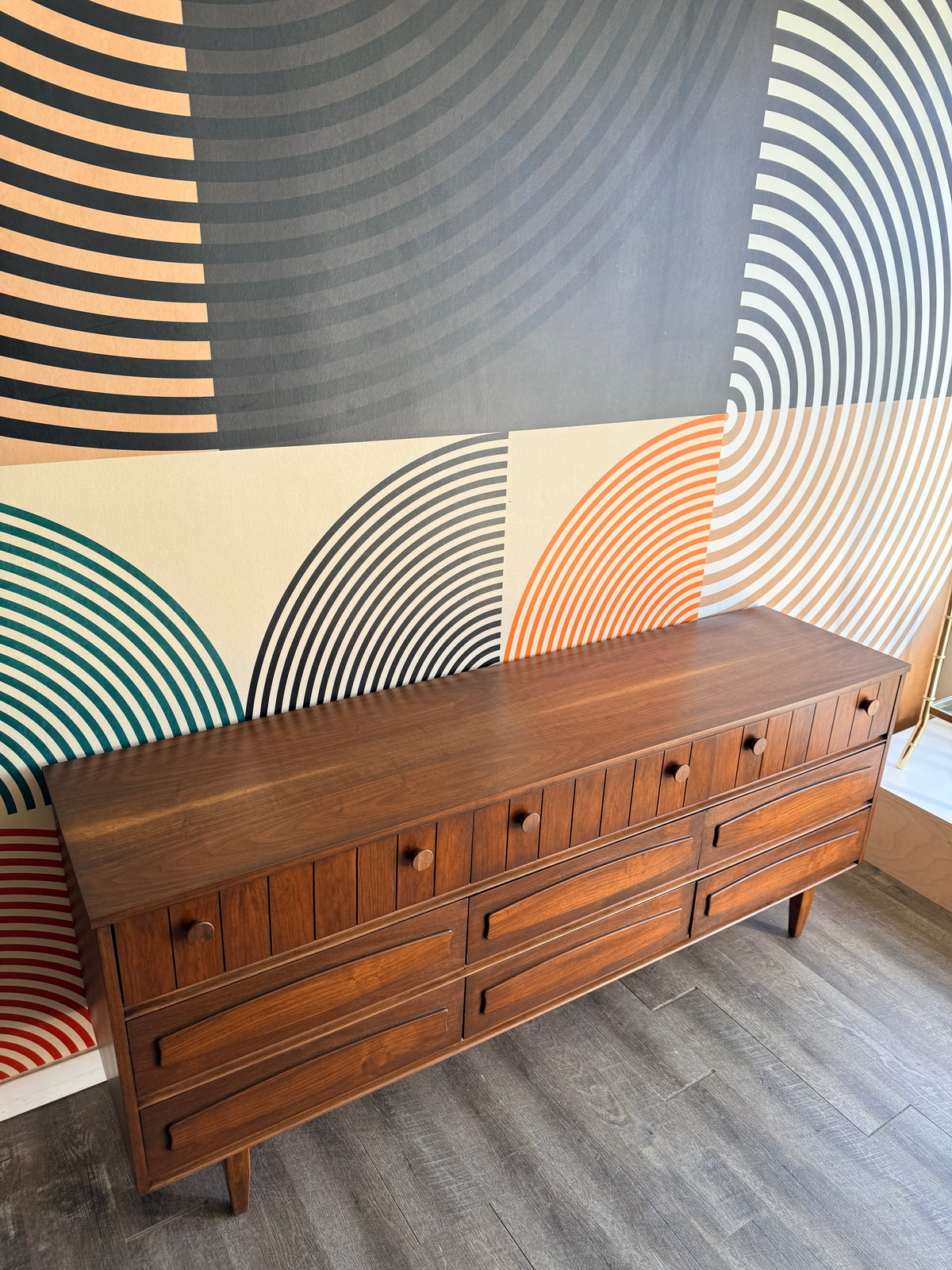 Vintage Walnut 9 Drawer & Tallboy Set
