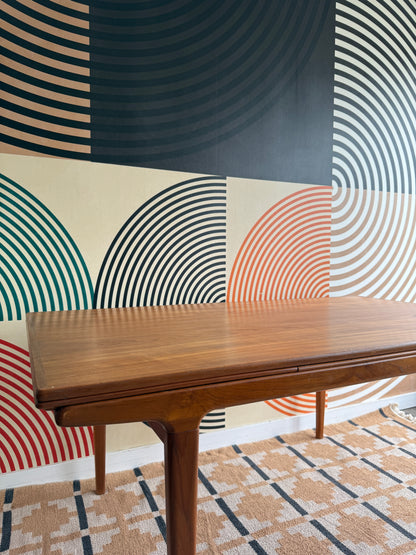 Vintage Johanne Andersen Style Teak Draw-leaf Dining Table