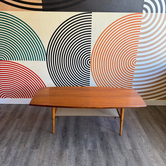 Vintage Teak Coffee Table with Shelf