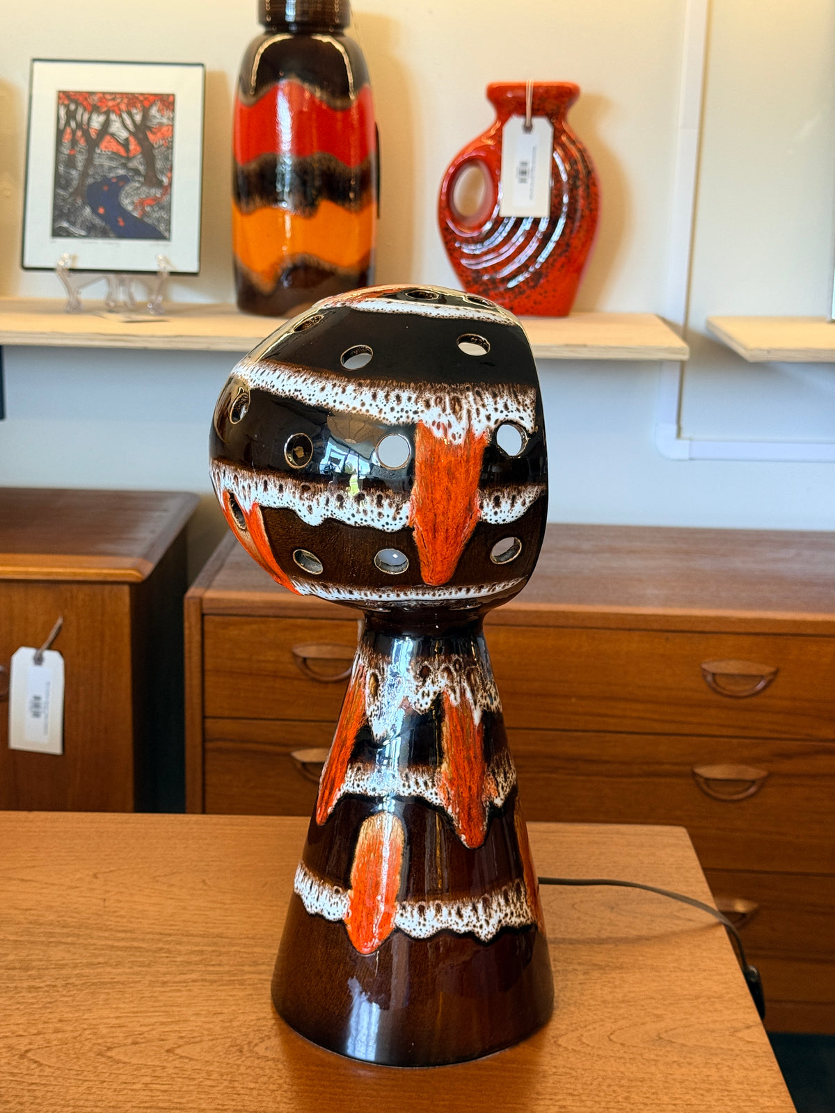 Vintage Sculptural Ceramic Table Lamp by Maurice Chalvignac