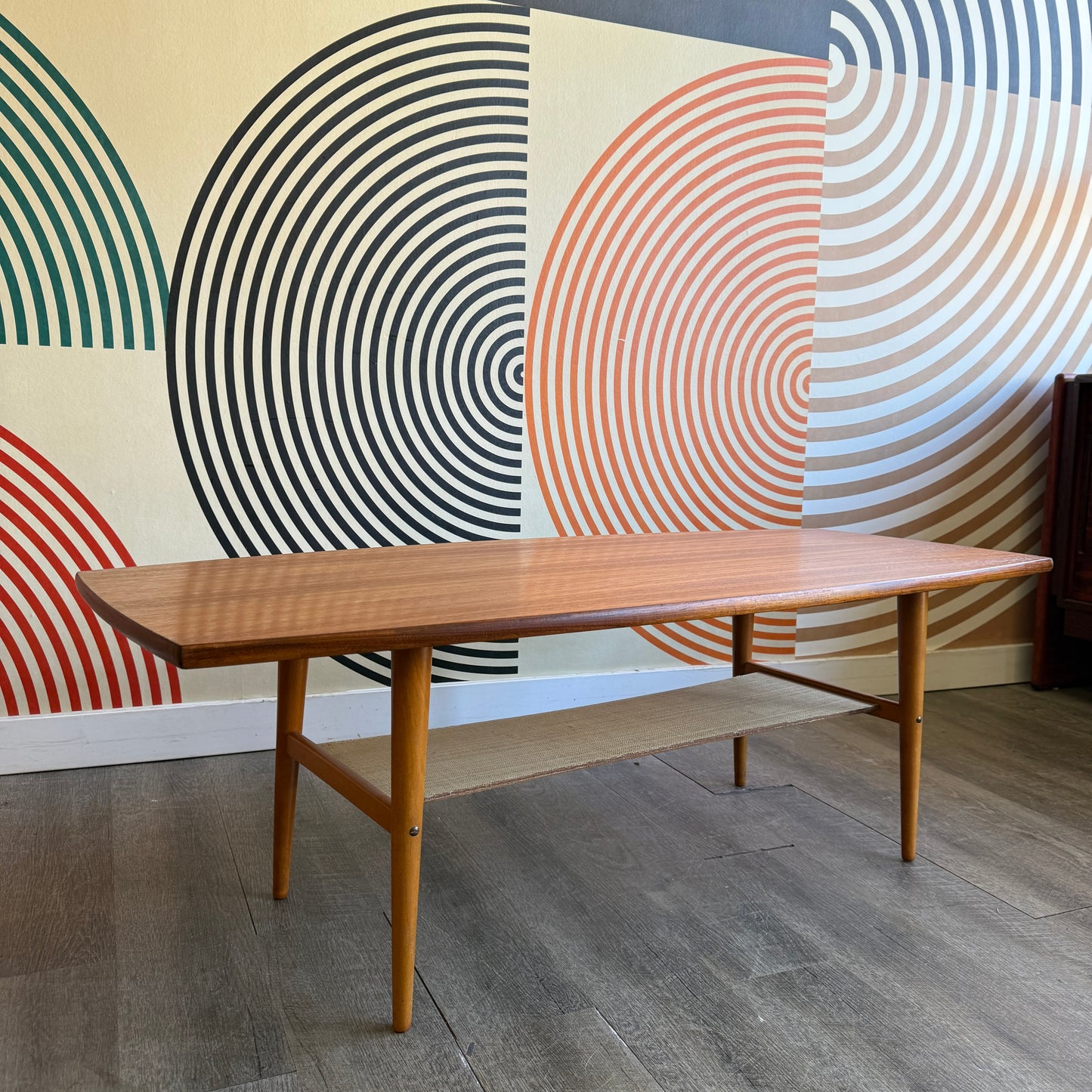 Vintage Teak Coffee Table with Shelf