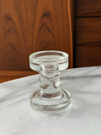Vintage Textured Glass Candle Holder