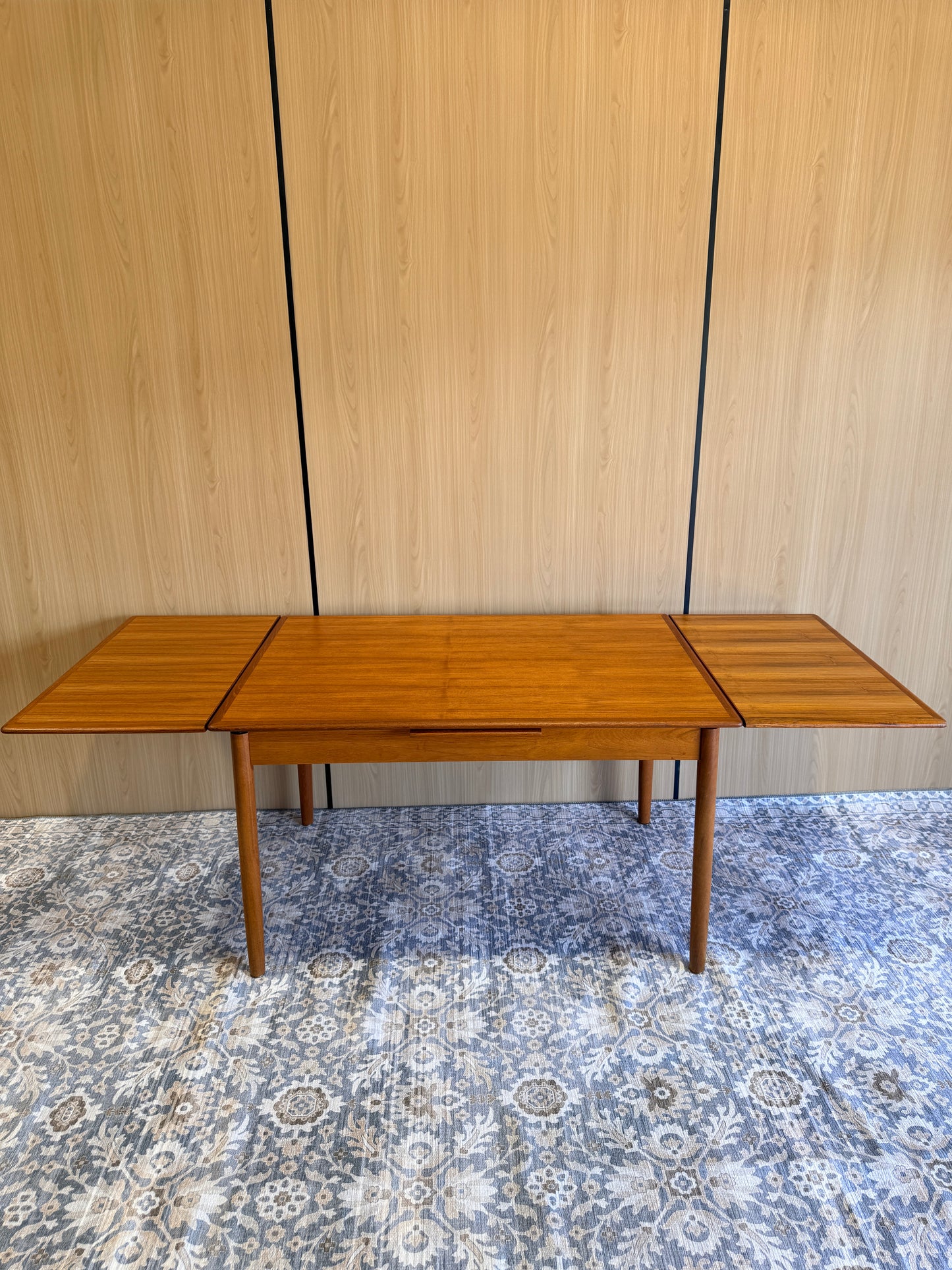 Danish Teak Draw-Leaf Dining Table