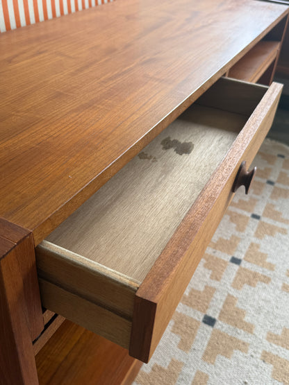 Teak Pullout Media Cabinet
