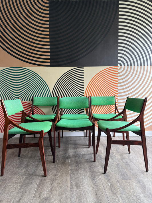 Set of 6 Verstervig Eriksen Rosewood Dining Chairs