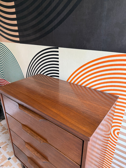 Mid-Century Modern Walnut Tallboy Dresser
