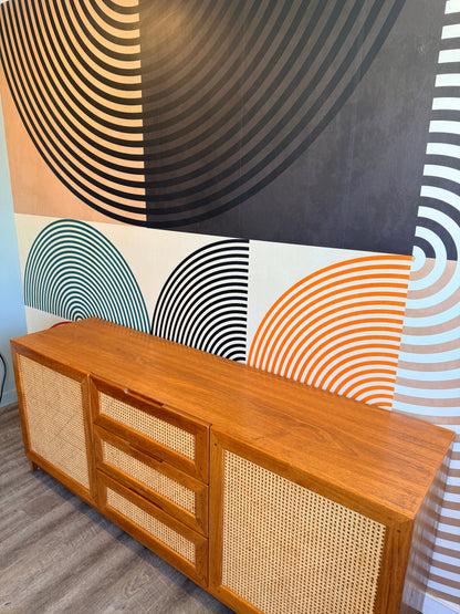 Danish Teak and Cane Credenza by Dyrlund