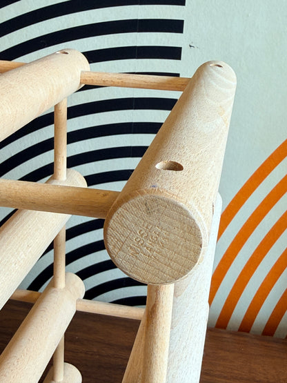 Vintage Danish Wine Rack by Nissen Langaa in Beechwood