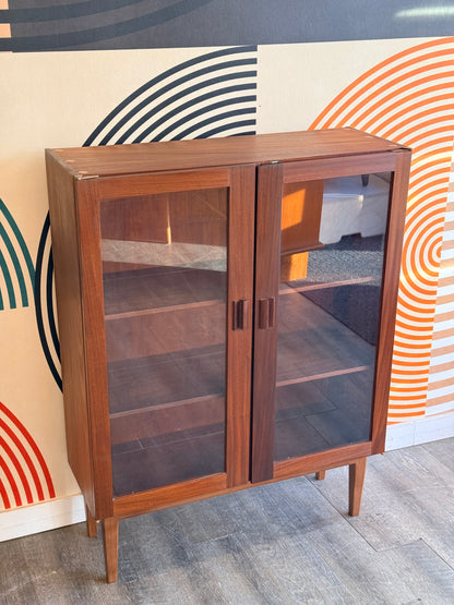 Vintage Solid Afromosia Teak and Glass Display Cabinet by Imperial