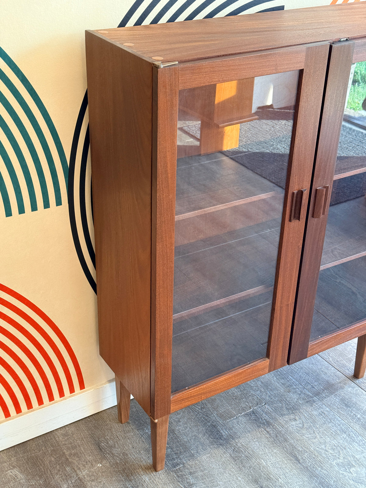 Vintage Solid Afromosia Teak and Glass Display Cabinet by Imperial