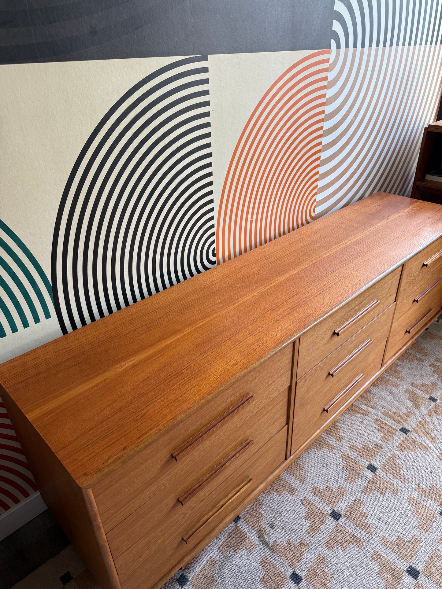 Teak 9-Drawer Dresser