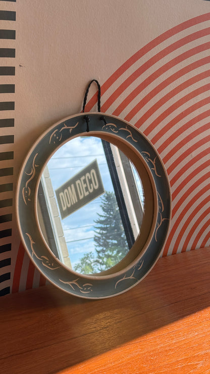 Vintage Hand-Painted Ceramic Mirror