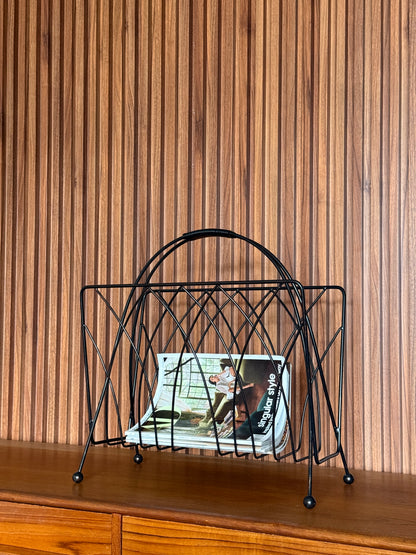 Vintage MCM Metal Magazine Rack