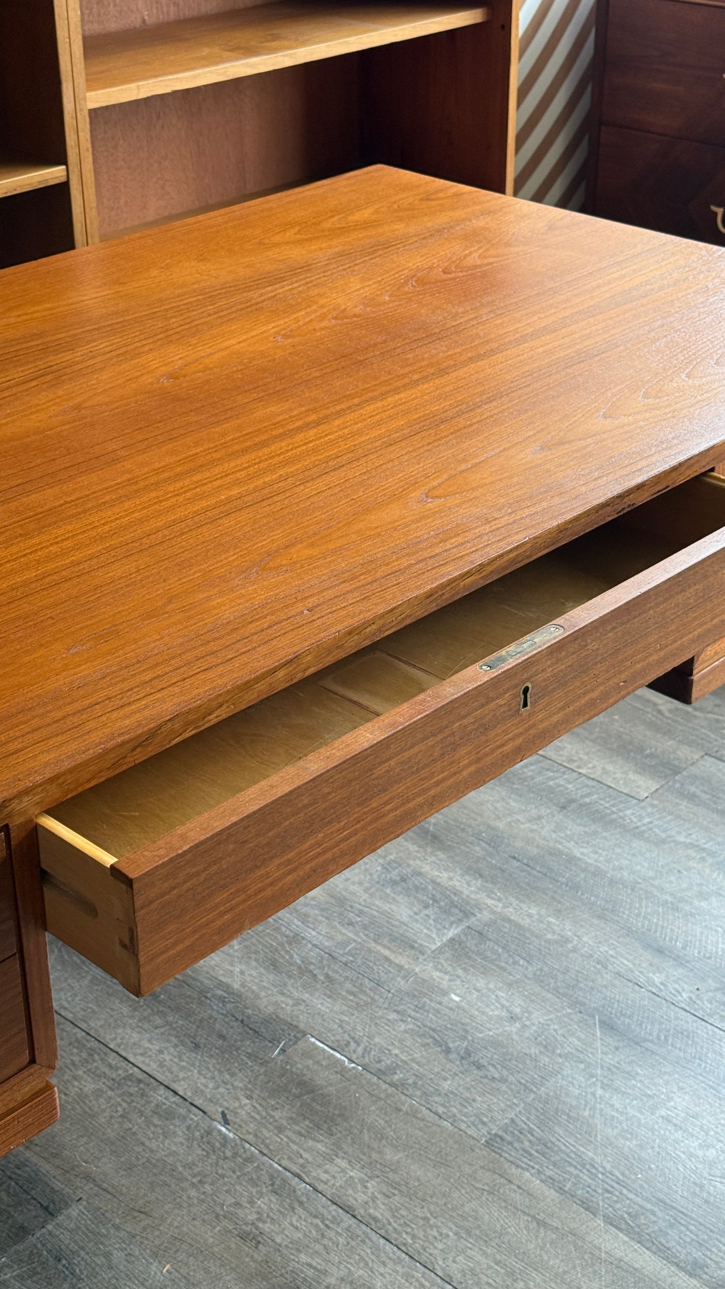 Arne Wahl Iversen Danish Teak Executive Desk