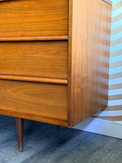 Vintage Walnut 9 Drawer Dresser