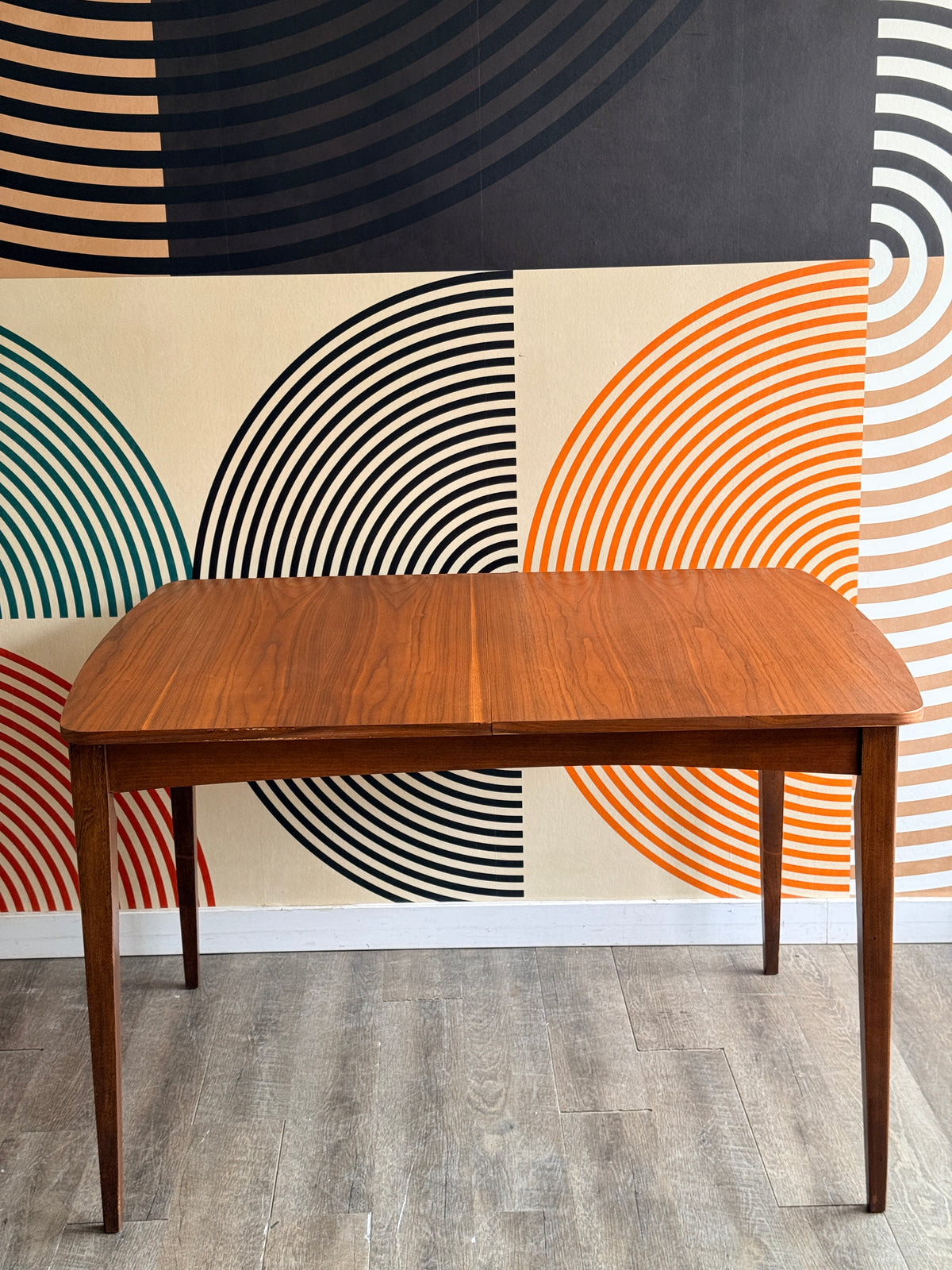 Vintage Walnut Dining Table with 1 Leaf