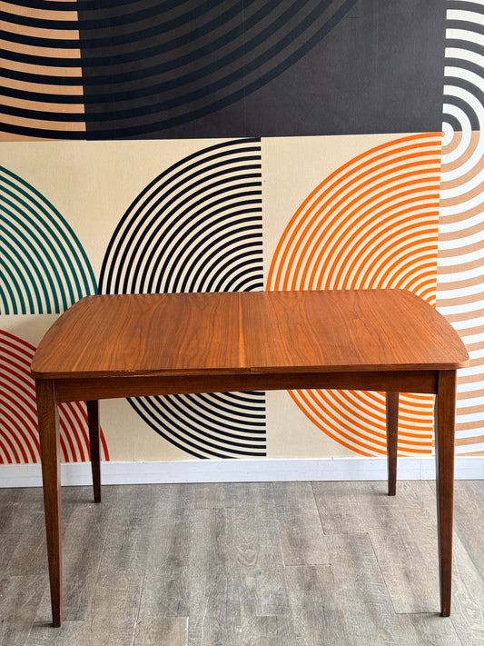 Vintage Walnut Dining Table with 1 Leaf