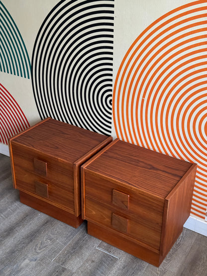 Pair of Teak Nightstand Tables
