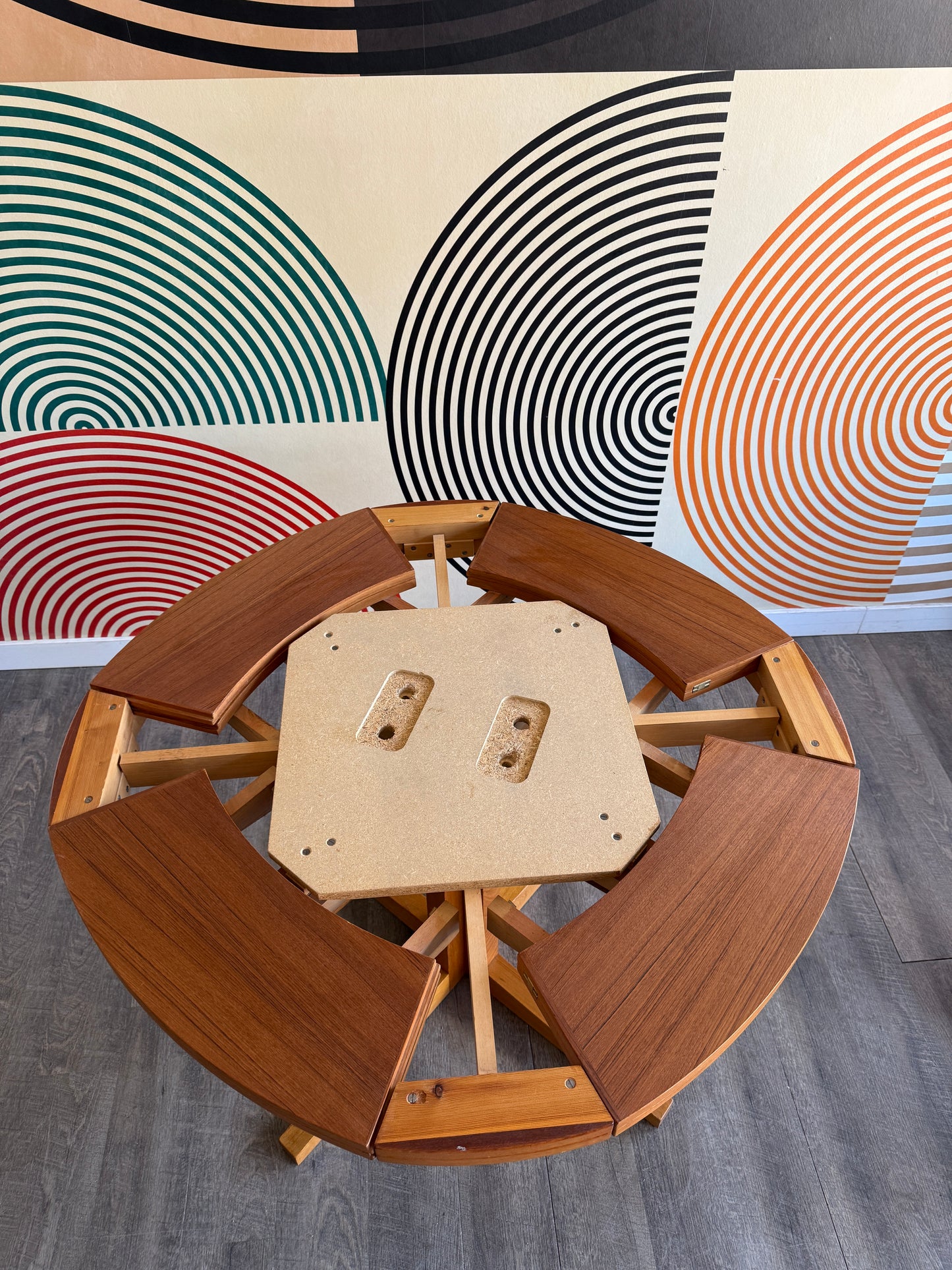 Dyrlund "Lotus" Teak Expanding Circular Dining Table