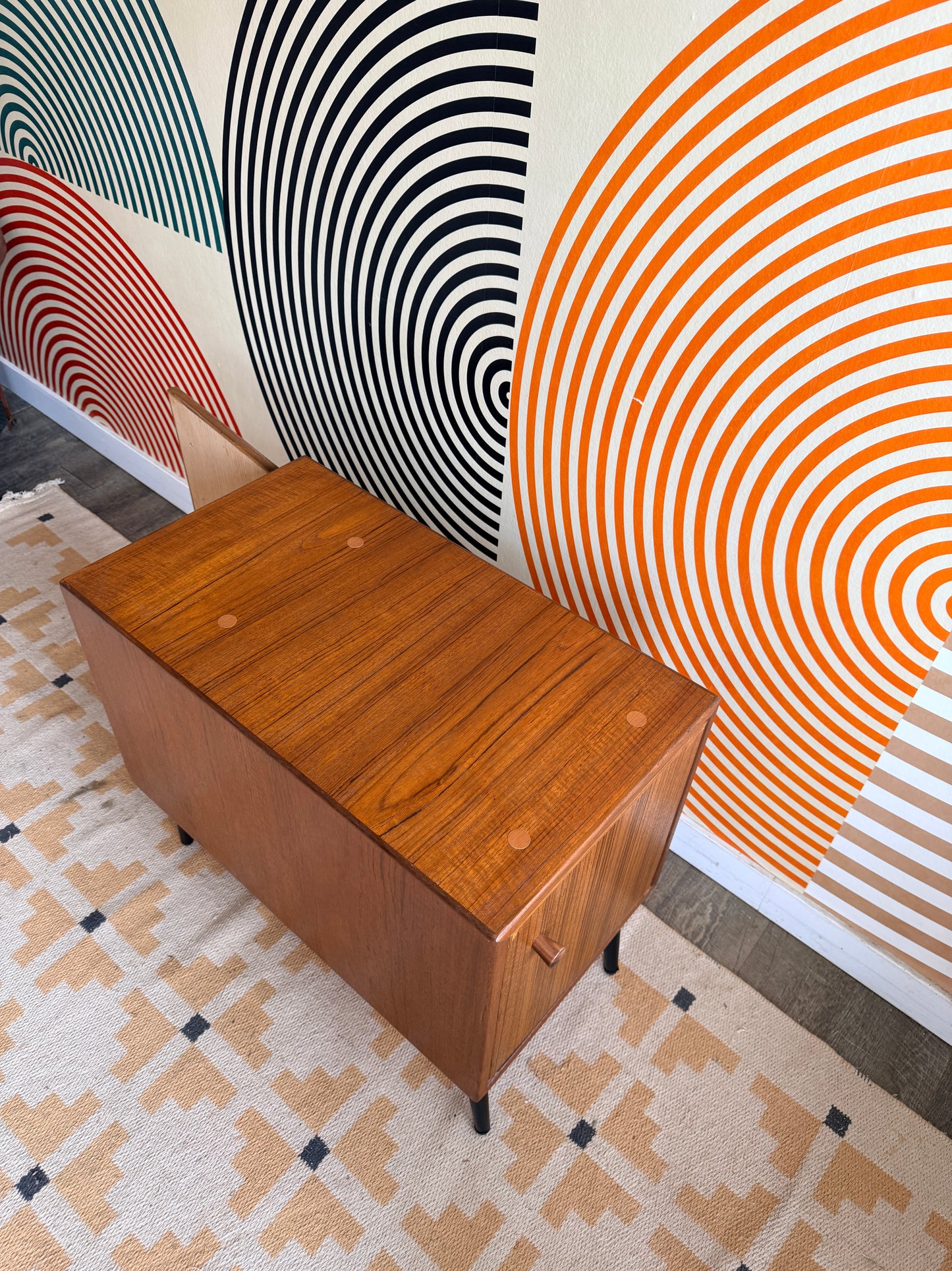 Vintage Teak End Table with Storage