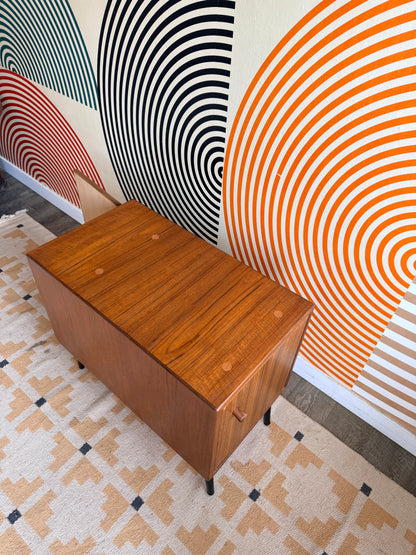 Vintage Teak End Table with Storage