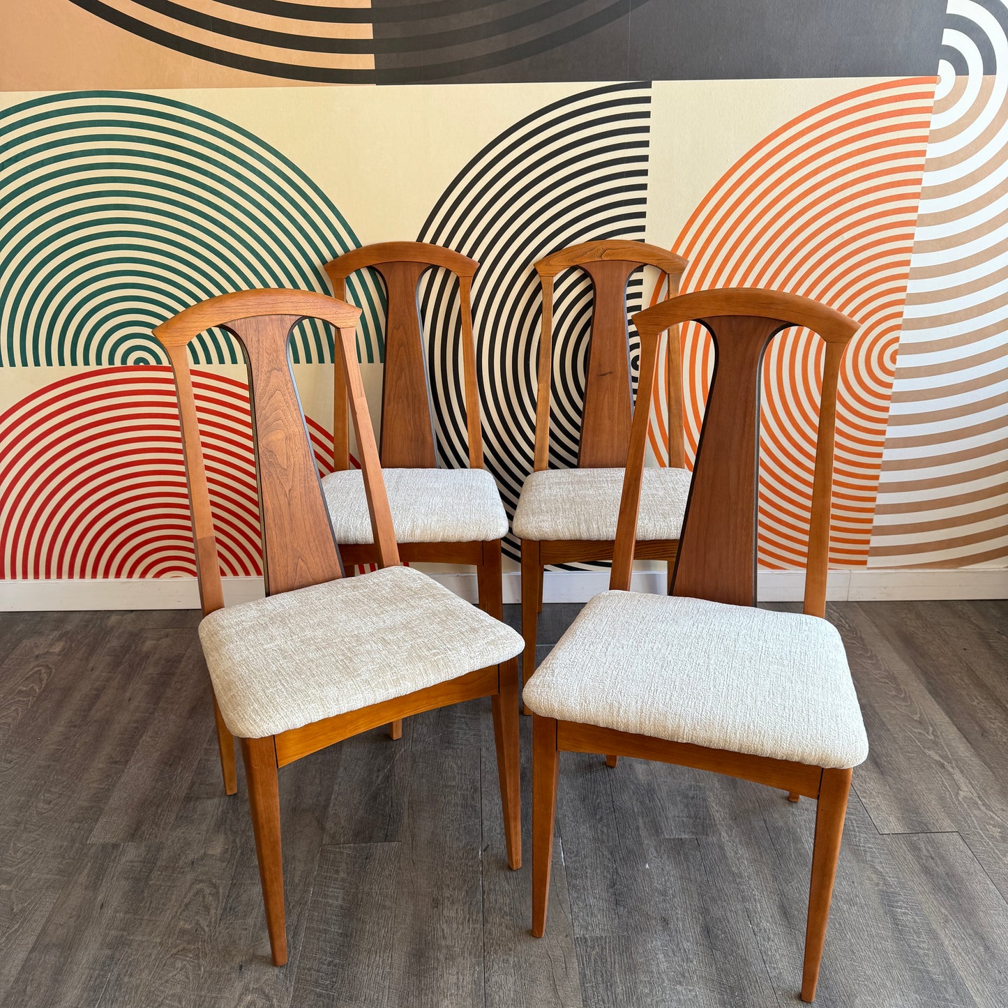 Set of 4 Walnut Dining Chairs