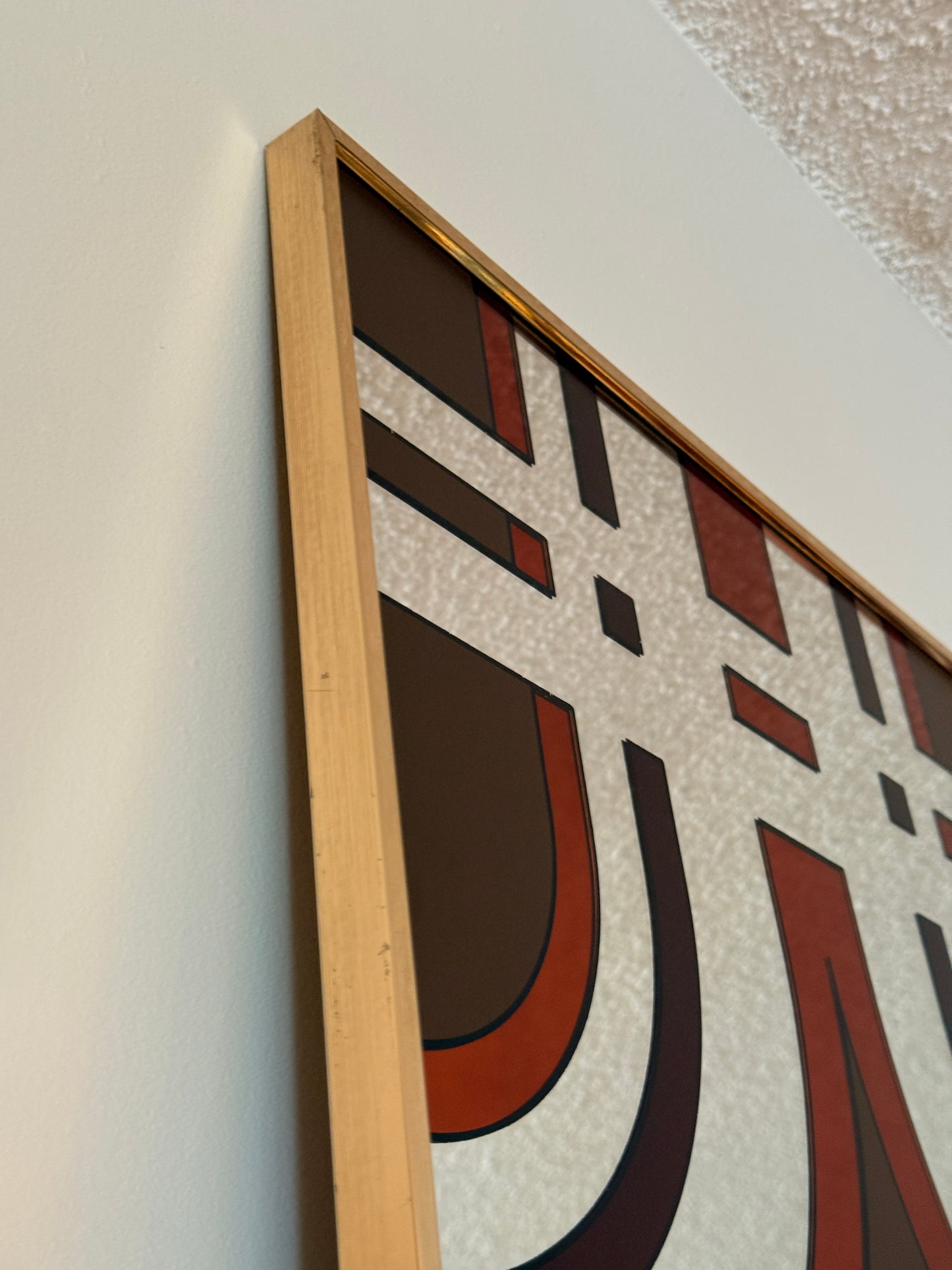 Vintage 1970s Graphic Mirror Art