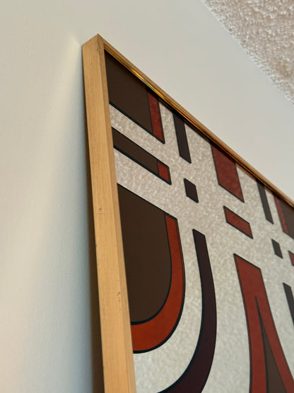 Vintage 1970s Graphic Mirror Art