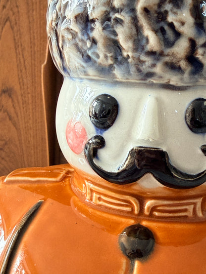 Vintage Ceramic Soldier Cookie Jar, Made in Japan