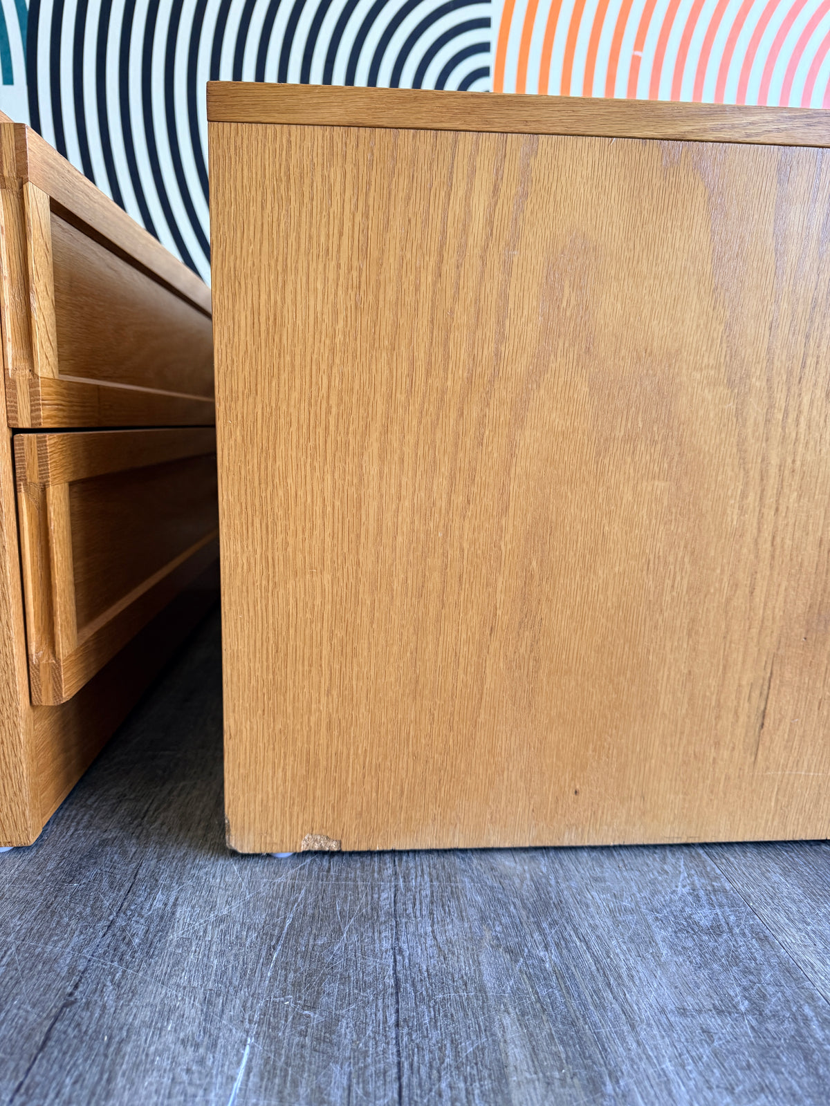 Pair of Vintage Oak Nightstands