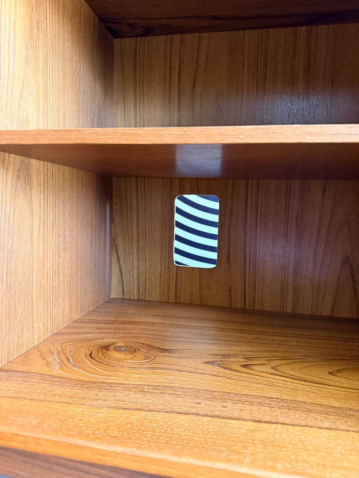 Vintage Danish Teak Cabinet on Solid Walnut Legs