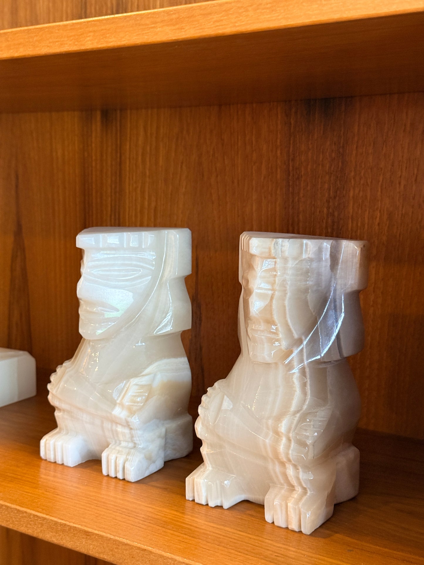 Vintage Aztec Onyx Bookends