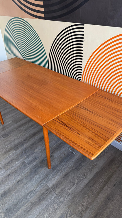 Vintage Midcentury Modern Surfboard Teak Dining Table