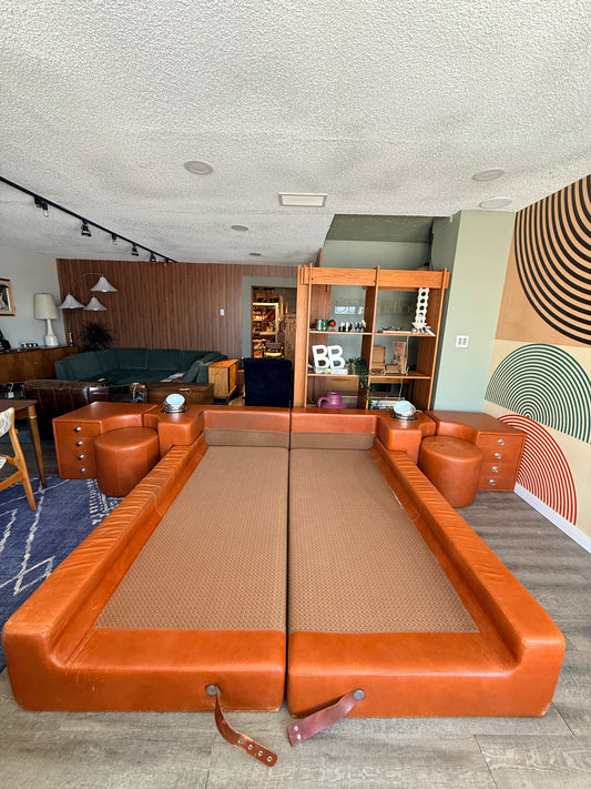 'Tucroma' Leather Bed and Nightstands by Guido Faleschini for i4Mariani, Italy