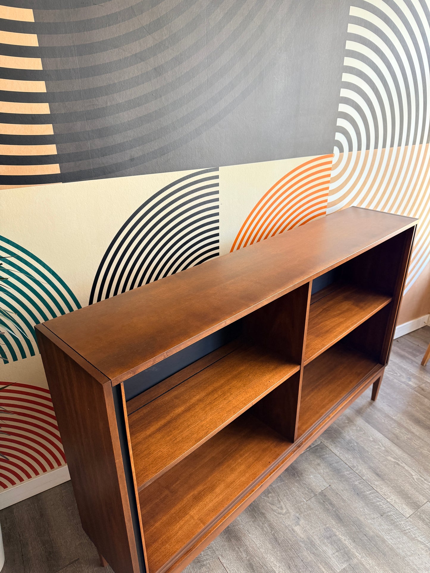 Vintage Walnut Bookcase on Custom Base