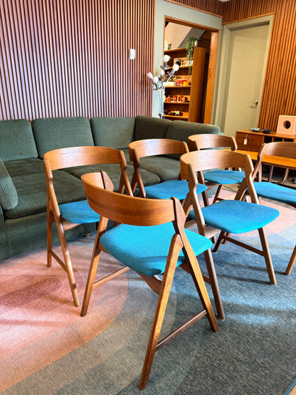 Set of 6 Teak A- Frame Dining Chairs