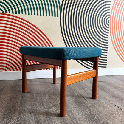 Vintage Teal Teak Stool