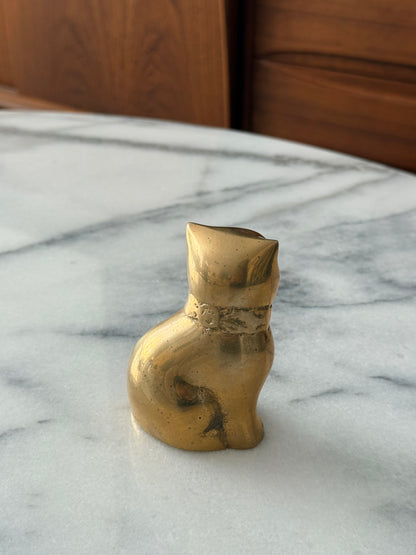 Small Vintage Brass Cat