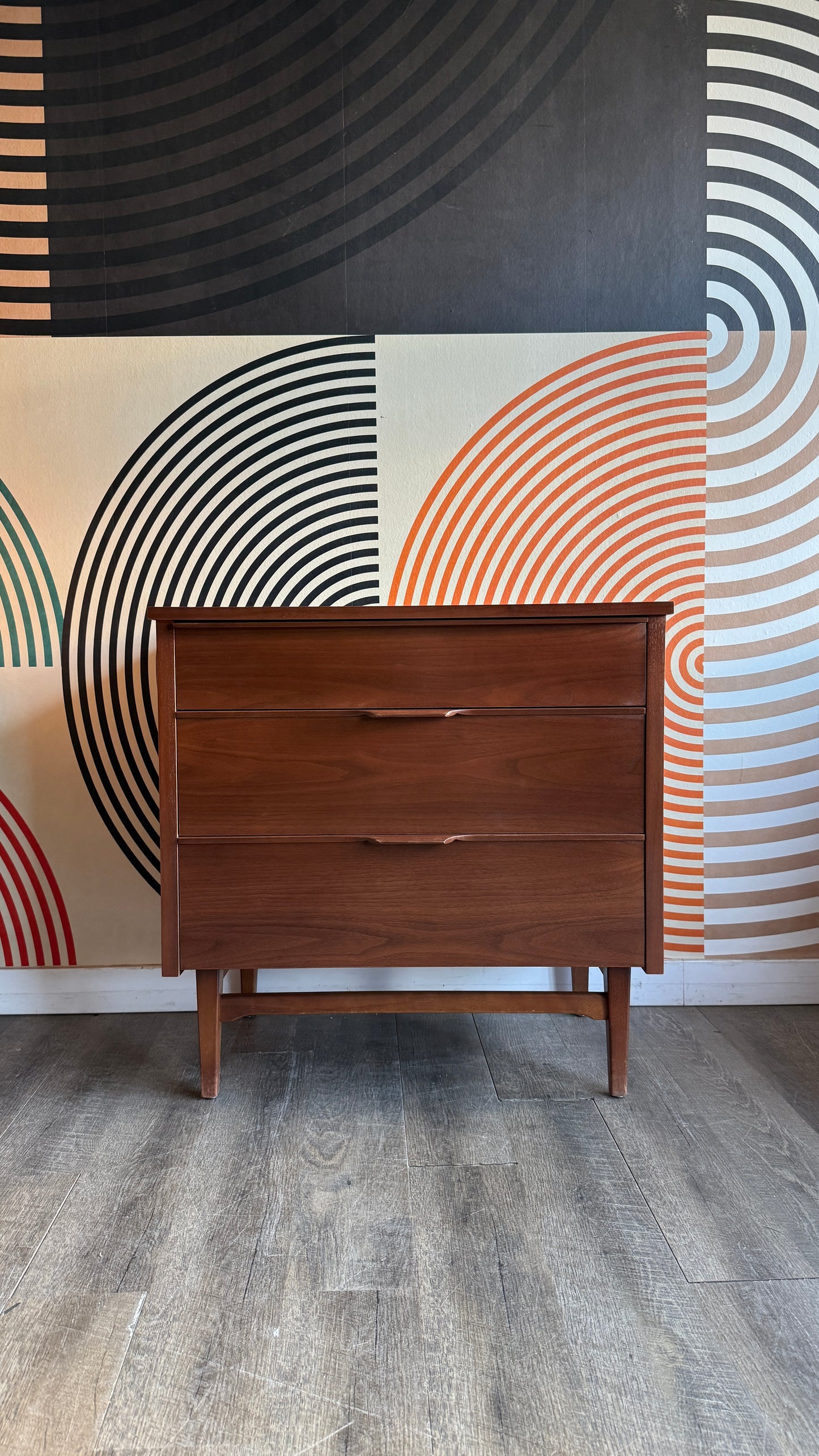 Vintage Walnut 3-Drawer Dresser