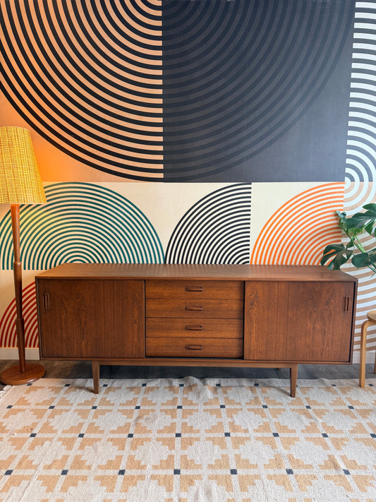 Vintage Teak Credenza/Sideboard on Custom Base