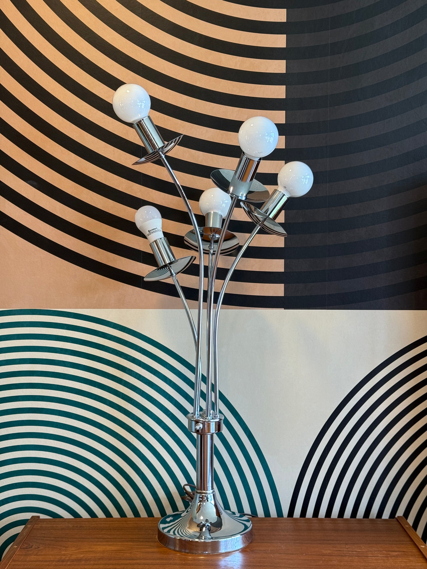Vintage MCM Chrome Table Lamp