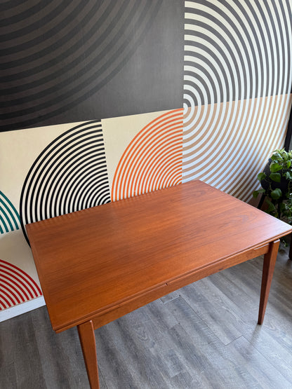 Vintage Teak Draw-Leaf Dining Table