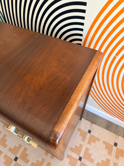 Vintage Art Deco Walnut Dresser