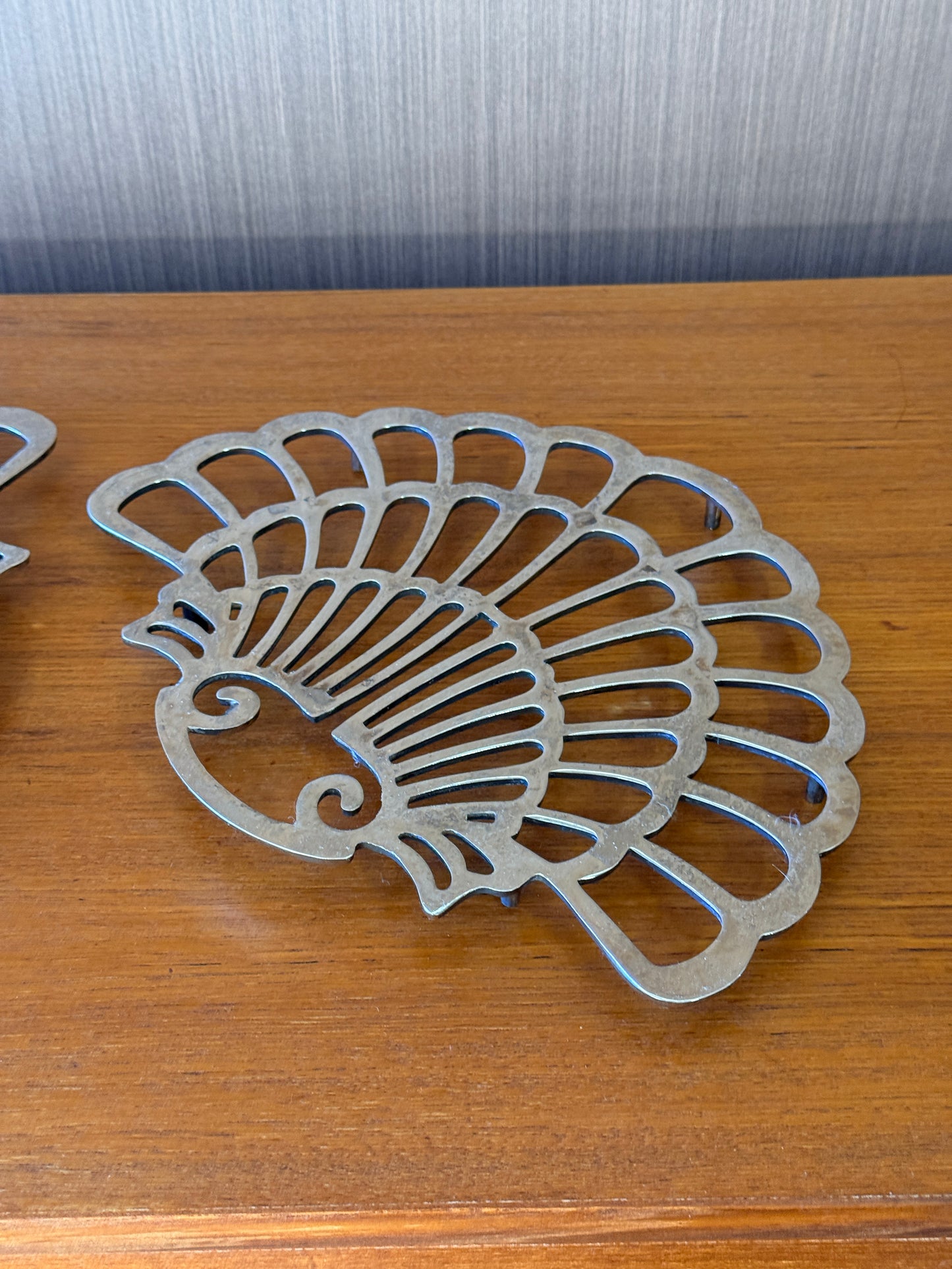 Vintage 1970s  Clamshell Trivets (Sold separately)