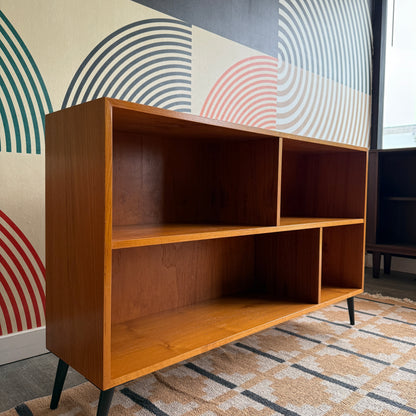 Vintage Teak Bookcase on Metal Legs