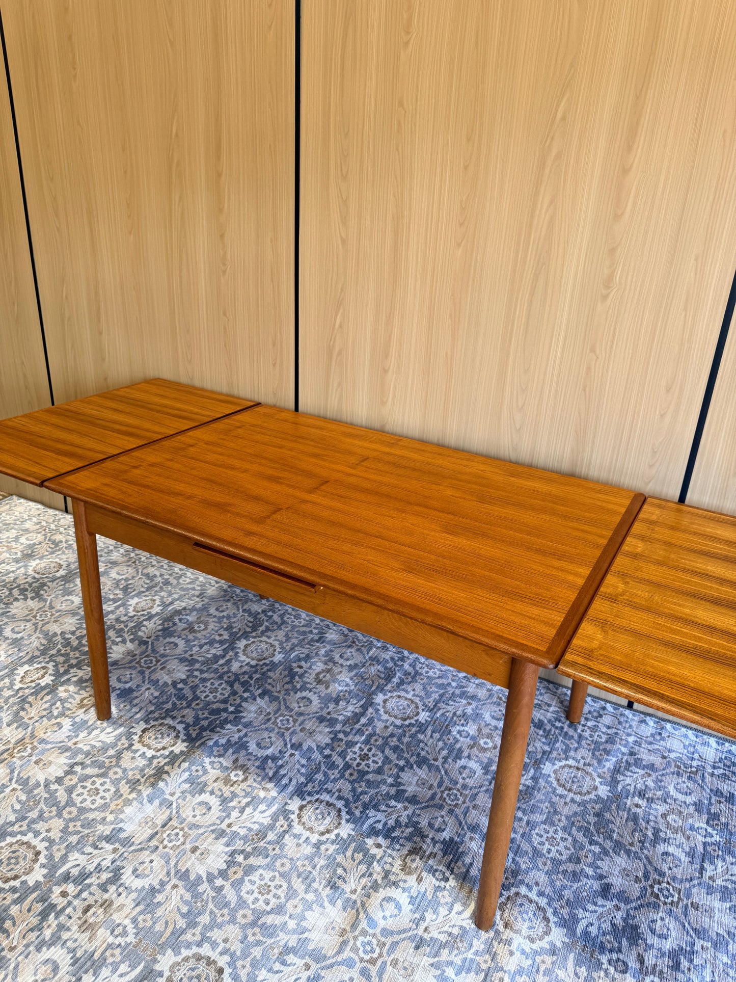 Danish Teak Draw-Leaf Dining Table