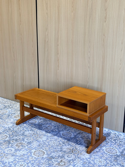 Vintage Danish Teak Telephone Bench by BL Mobler